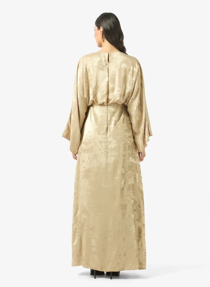 جولدن ابل Metallic Crepe Maxi Dress