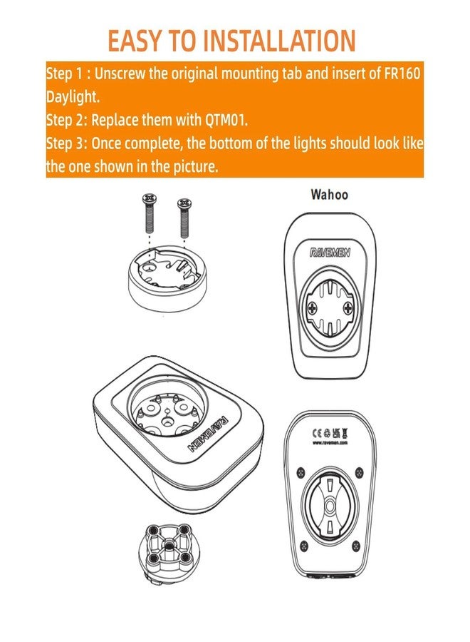 RAVEMEN QTM01 Part (for FR160 to Compatible with Wahoo Computers) - Image 3