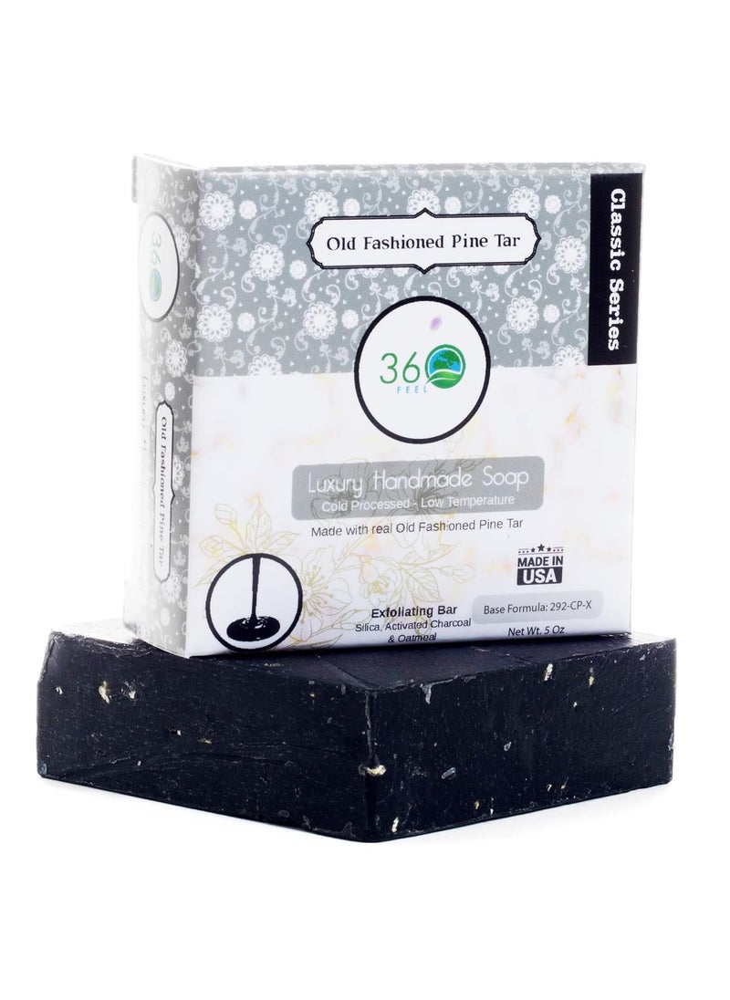 360Feel Old fashioned Pine Tar Soap exfoliant Handmade Man Soap  Made with real Tar and honey Masculine fragrance 