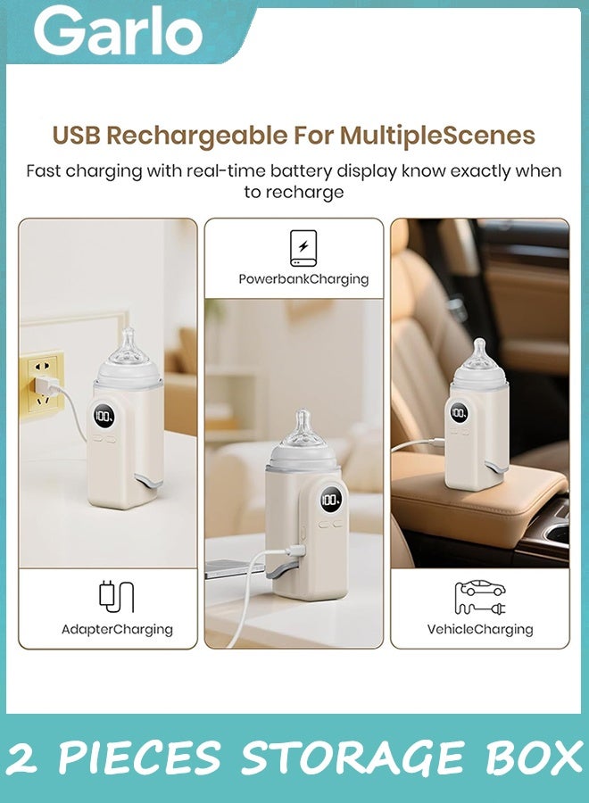 جارلو زجاجة محمولة دافئة للسفر ، 4 في 1 التدفئة السريعة ودرجة الحرارة الدقيقة ، الشحن السريع لحليب الأم / صيغة الحليب الدافئة ، مناسبة للسيارة والطائرة وعند الذهاب زجاجة الطفل الدافئة - Image 3