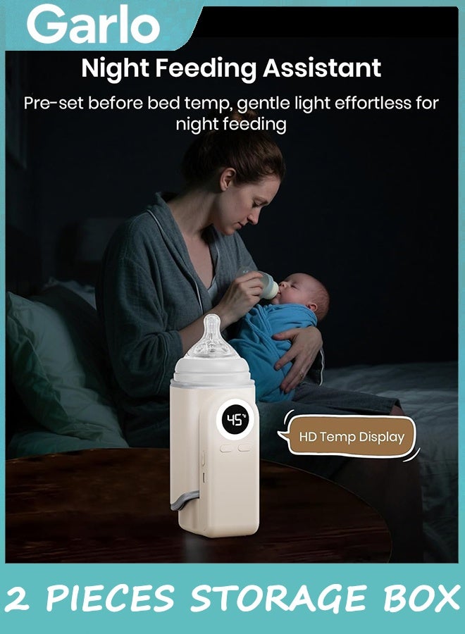 جارلو زجاجة محمولة دافئة للسفر ، 4 في 1 التدفئة السريعة ودرجة الحرارة الدقيقة ، الشحن السريع لحليب الأم / صيغة الحليب الدافئة ، مناسبة للسيارة والطائرة وعند الذهاب زجاجة الطفل الدافئة - Image 5