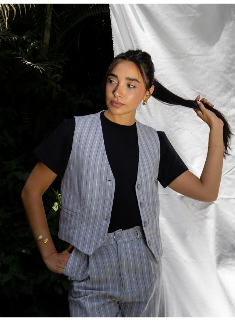 بافو Grey Striped Set - Image 1