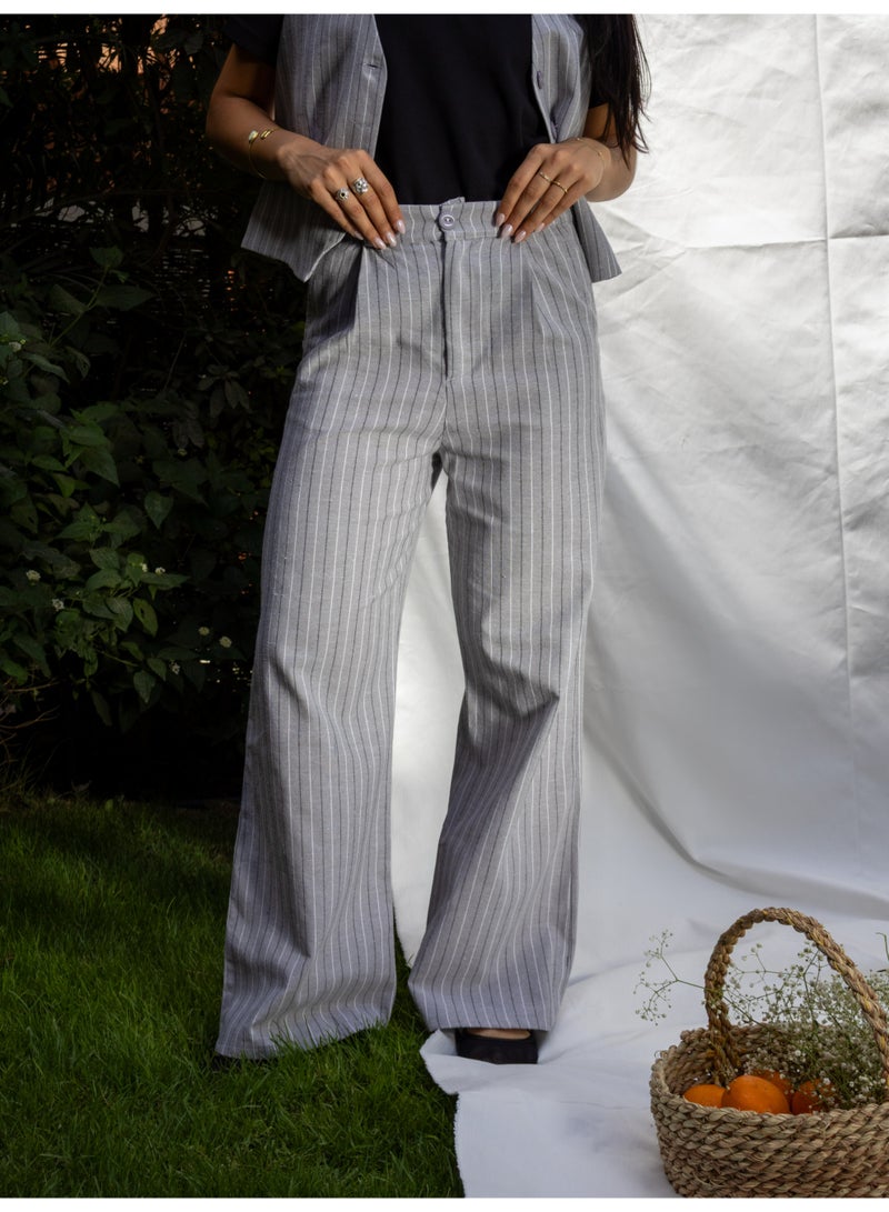 بافو Grey Striped Set - Image 2