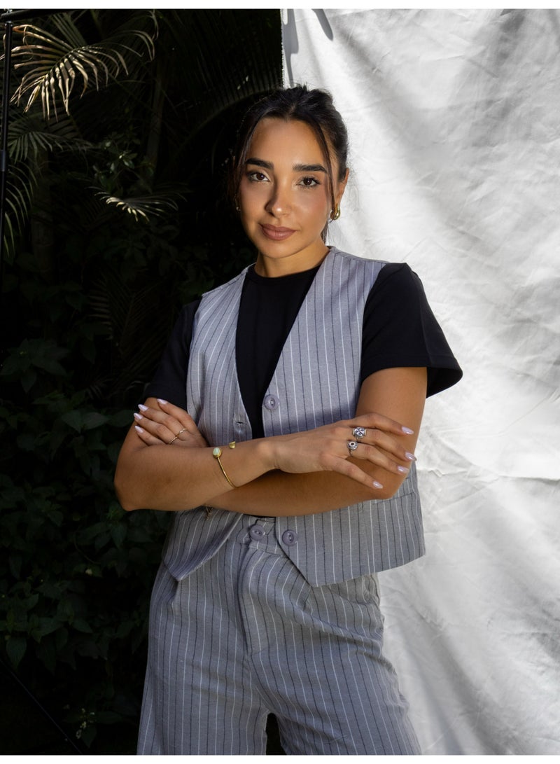 بافو Grey Striped Set - Image 3