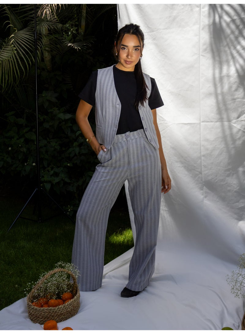 بافو Grey Striped Set - Image 4