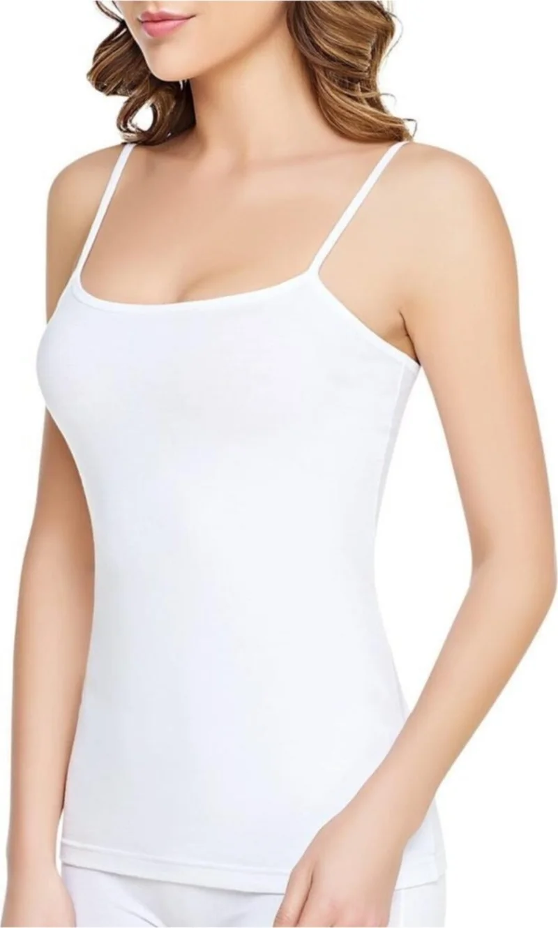 توتكو Women White 3-Pack Cotton Rib Rope Suspended Singlet