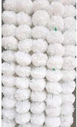 Brikshi Pack of 15 Artificial Marigold Flowers for Decoration Long Marigold Garlands for Decoration Toran Indian genda phool for Wedding & Festival |5 Feet Long |(Pink/White/Pink And White)| 15 Strings - Image 4