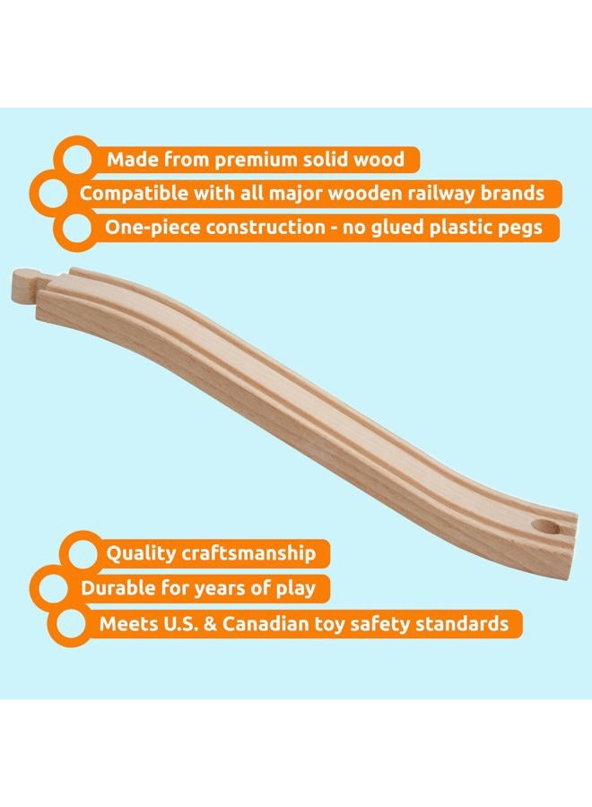 Orbrium Toys Wooden Railway Ascending Tracks, Pack of 8 Compatible with all major wooden railways including Thomas, Brio, Chuggington, Imaginarium - Image 2