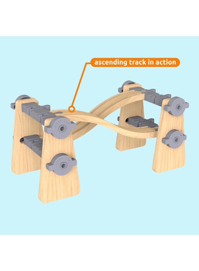 Orbrium Toys Wooden Railway Ascending Tracks, Pack of 8 Compatible with all major wooden railways including Thomas, Brio, Chuggington, Imaginarium - Image 5