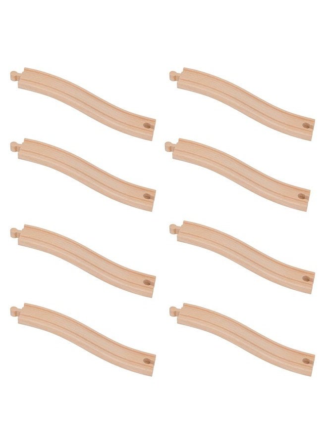 Orbrium Toys Wooden Railway Ascending Tracks, Pack of 8 Compatible with all major wooden railways including Thomas, Brio, Chuggington, Imaginarium - Image 1