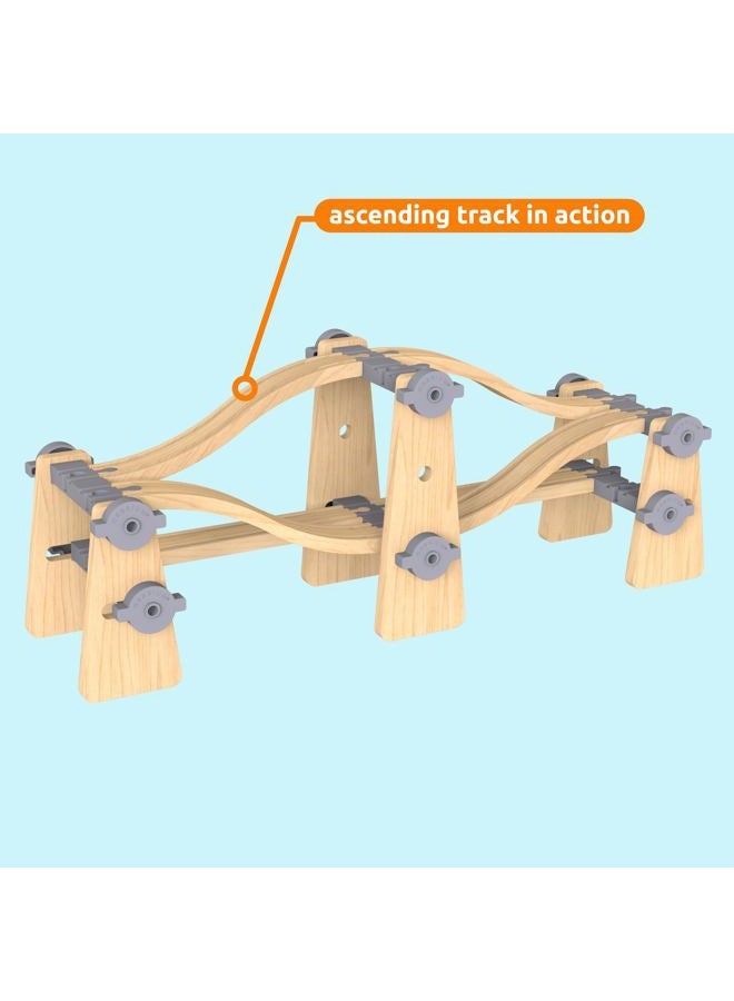 Orbrium Toys Wooden Railway Ascending Tracks, Pack of 8 Compatible with all major wooden railways including Thomas, Brio, Chuggington, Imaginarium - Image 4