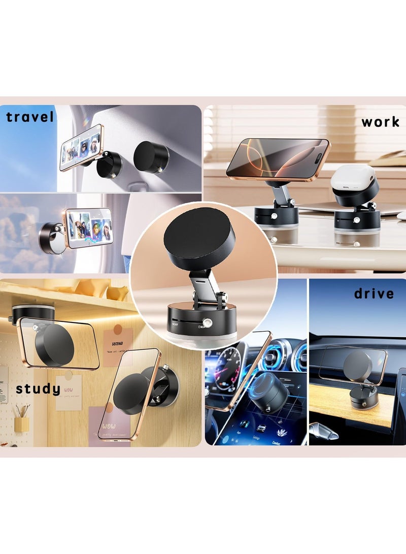 اترجسز الفراغ امتصاص مغناطيسي حامل الهاتف السيارة ، حامل الهاتف القابل للطي القابل للسحب ، يستخدم للسفر ، السيارات ، الدراسة ، غرفة النوم ، المكتب ، حامل الهاتف المحمول الصغير - Image 3