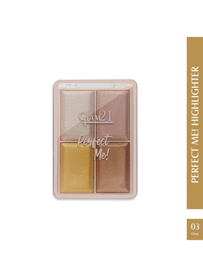 Glam 21 Glam21 Perfect Me! Highlighter Palette Blusher Weightless Long Lasting Illuminating Glow Face Kit 13.2Gm (Shade03) - Image 2