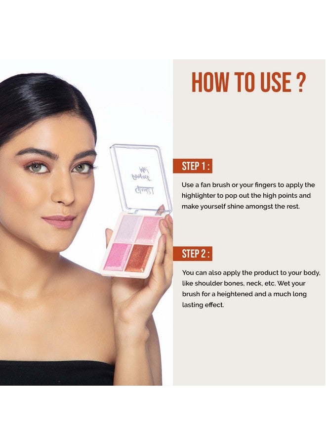 Glam 21 Glam21 Perfect Me! Highlighter Palette Blusher Weightless Long Lasting Illuminating Glow Face Kit 13.2Gm (Shade03) - Image 5