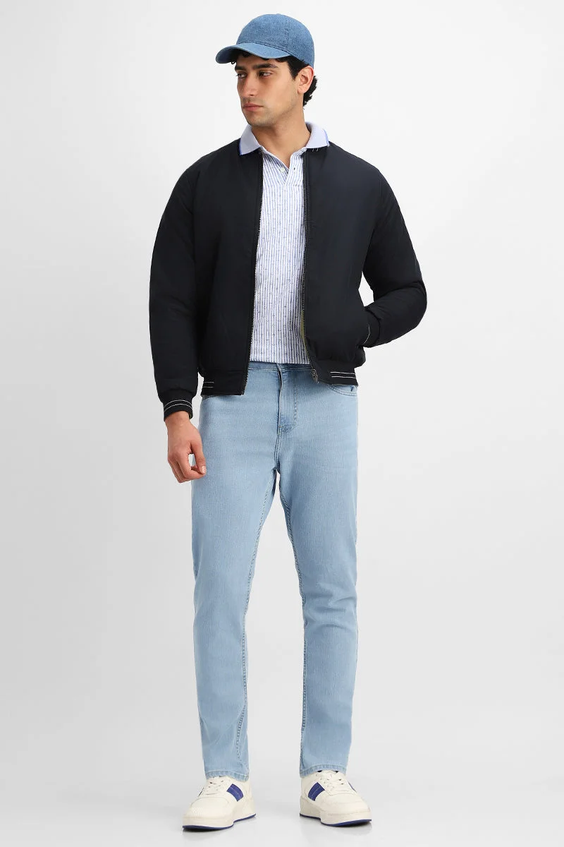 سنيتش Light Blue Solid Slim Fit Streetwear Jeans