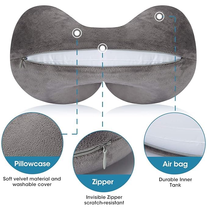 Wishbone Neck Pillow Simple Travel Pillow Pure Memory Foam Neck Pillow, Comfortable and Breathable Cover, Machine Washable,Multipurpose Comfortable Travel Pillow for Airplane - Image 3