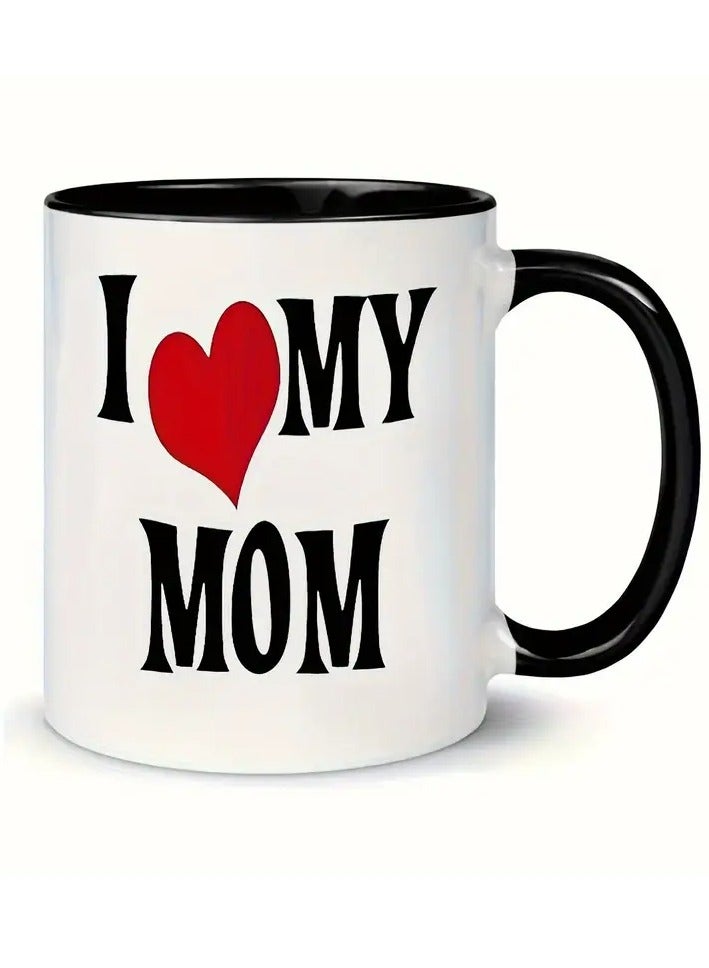 راين كوب قهوة سيراميكي سعة 11 أونصة يحمل عبارة "أحب أمي" - هدية مثالية لعيد الأم وعيد الميلاد، مثالي للأمهات الجدد، أساسيات الحمل، ديكور المنزل - Image 5