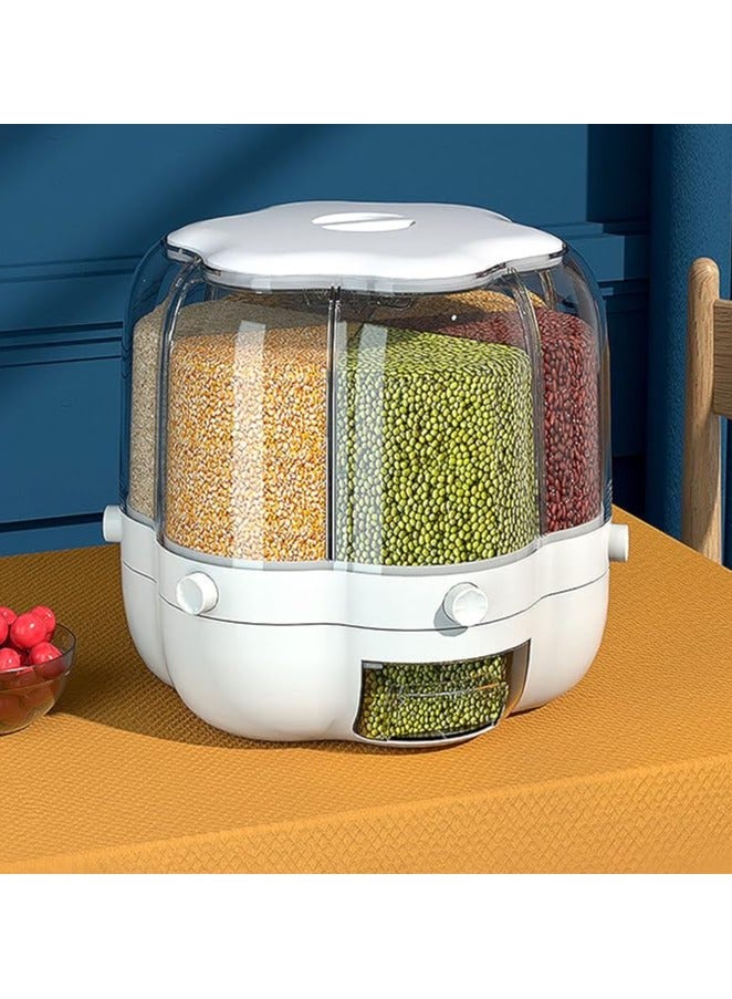 حافظة تخزين الحبوب  والارز والسكر والتوابل اقسام مصنفة مقاومة للحشرات والرطوبة قابلة للدوران متعددة الالوان - Image 1