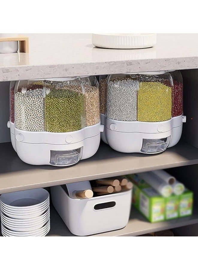 حافظة تخزين الحبوب  والارز والسكر والتوابل اقسام مصنفة مقاومة للحشرات والرطوبة قابلة للدوران متعددة الالوان - Image 3