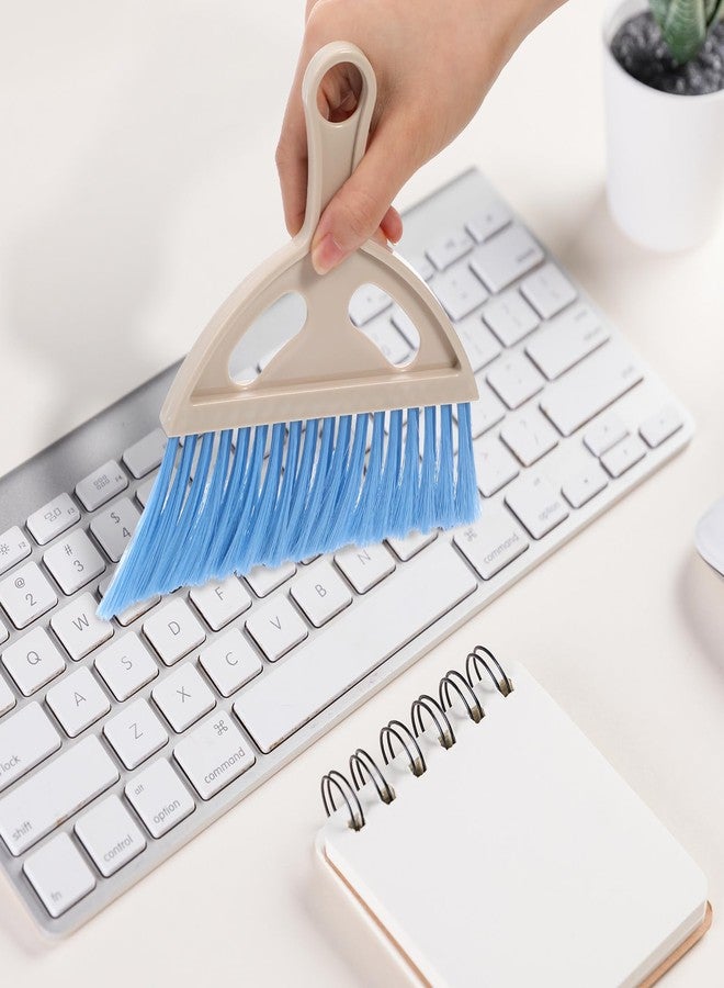 PercyEffie 9 Pcs Small Dustpan and Brush Set Mini Broom and Dustpan Set with Handle Nesting Portable Cleaning Tools for Home Office Car Keyboard Countertop and Pet Nest (Blue Red Green) - Image 4