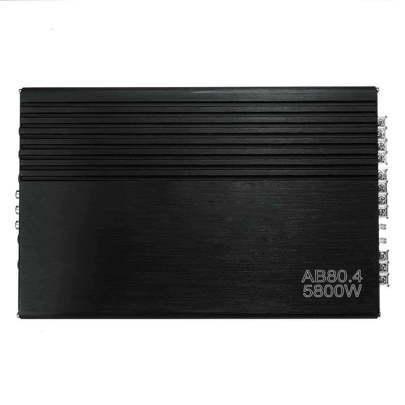 Car Amplifier: 5800W 4-Channel Black Premium Aluminum Alloy Housing - High Shock Resistance Quick Heat Dissipation Stereo Power Amplifier for Car Audio Systems - Image 1