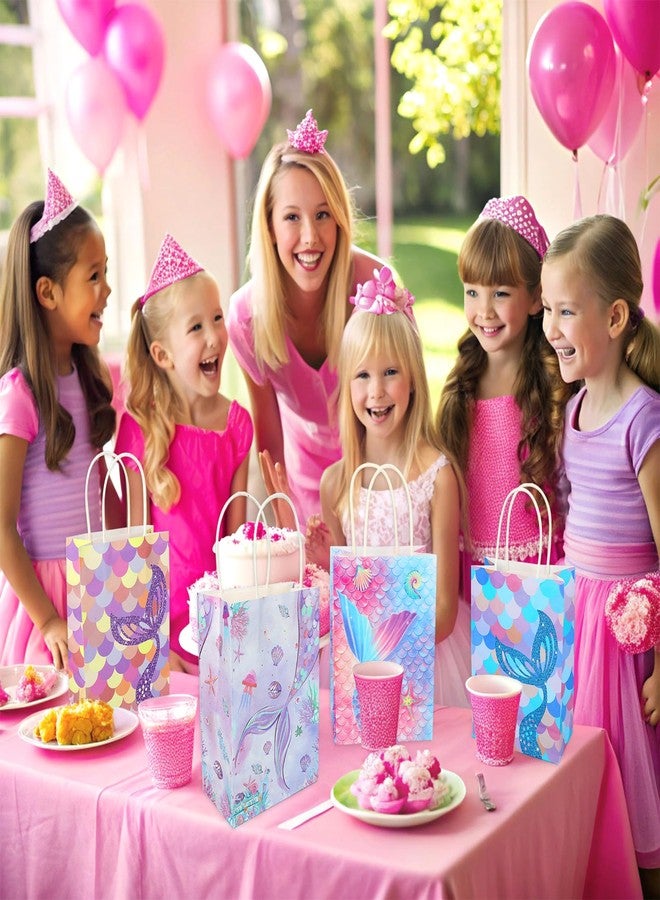 Hidaily 24 Pcs Mermaid Birthday Party Favors Bags, Mermaid Goodie Candy Bags with Handle, Under the Sea Gift Wrap Packs for Kids Girls Party Decoration - Image 5