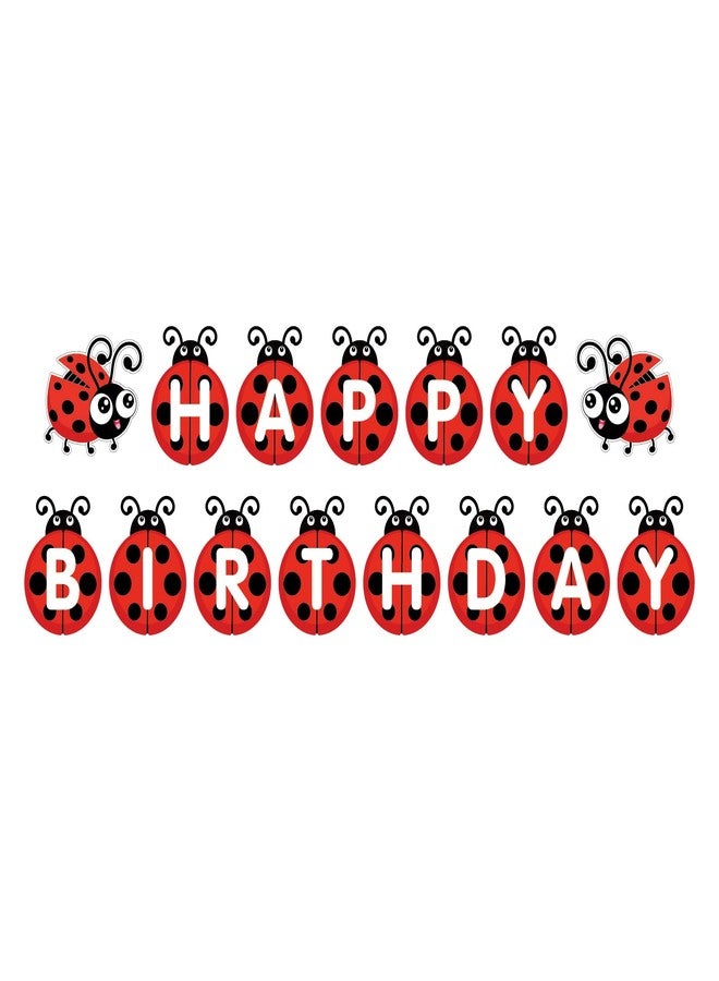 BHNACIER Ladybug Birthday Banner Ladybug Birthday Party Supplies Cute Ladybird Bday Bunting Sign Ladybugs Party Banner for Insect Ladybugs Theme Decor - Image 2