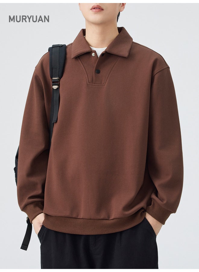 Style G Collar Polo Shirt Top Men's Autumn New Split Patchwork Sweatshirt - Image 3