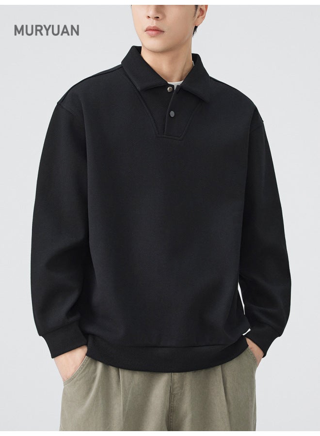 Style G Collar Polo Shirt Top Men's Autumn New Split Patchwork Sweatshirt - Image 1