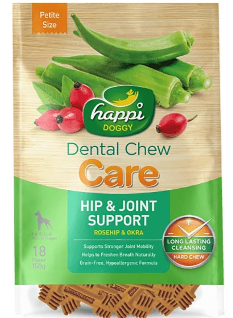 HAPPY DOG Happi Doggy Dental Chew Care-Hip & Joint Support-2.5" (18 pieces)-150g - Image 1