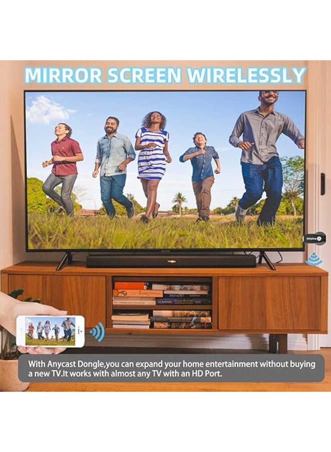 إني كاست محول عرض شاشة لاسلكي HD بدقة 1080P، مستقبل بث ومشاركة الشاشة عبر WiFi من الهواتف والكمبيوتر إلى التلفزيون والبروجكتور والشاشات - Image 2