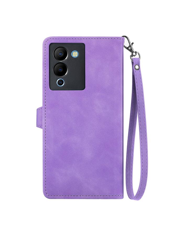 S-TOP Case For Infinix Note 12 G96 Embossed Flower Zipper Leather Phone Case - Image 3