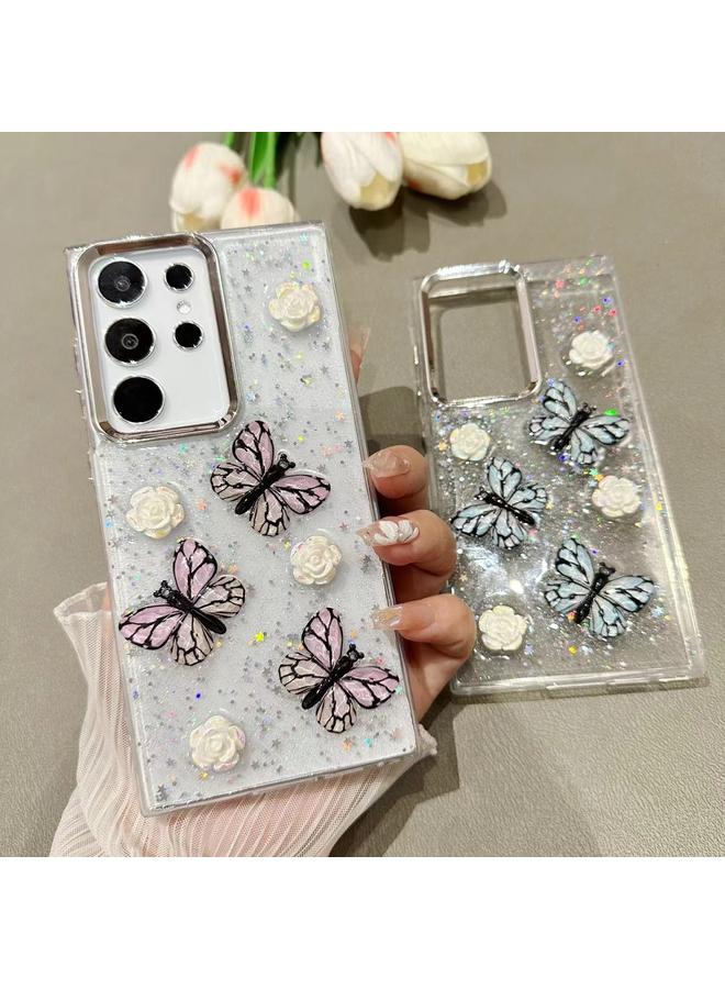S-TOP Case For Samsung Galaxy S24 5G Three-dimensional Butterfly Glitter TPU Phone Case - Image 3