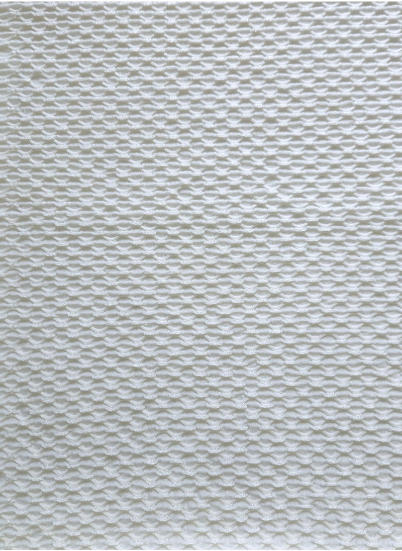 Generic Honeycomb Jersey Knit Fabric, 47 inches Wide, 2.25 Yards, Lightweight Stretchy Textured Material, White  - Image 1