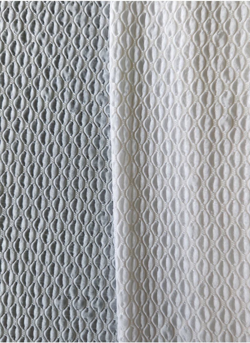 Generic Honeycomb Jersey Knit Fabric, 47 inches Wide, 2.25 Yards, Lightweight Stretchy Textured Material, White  - Image 2