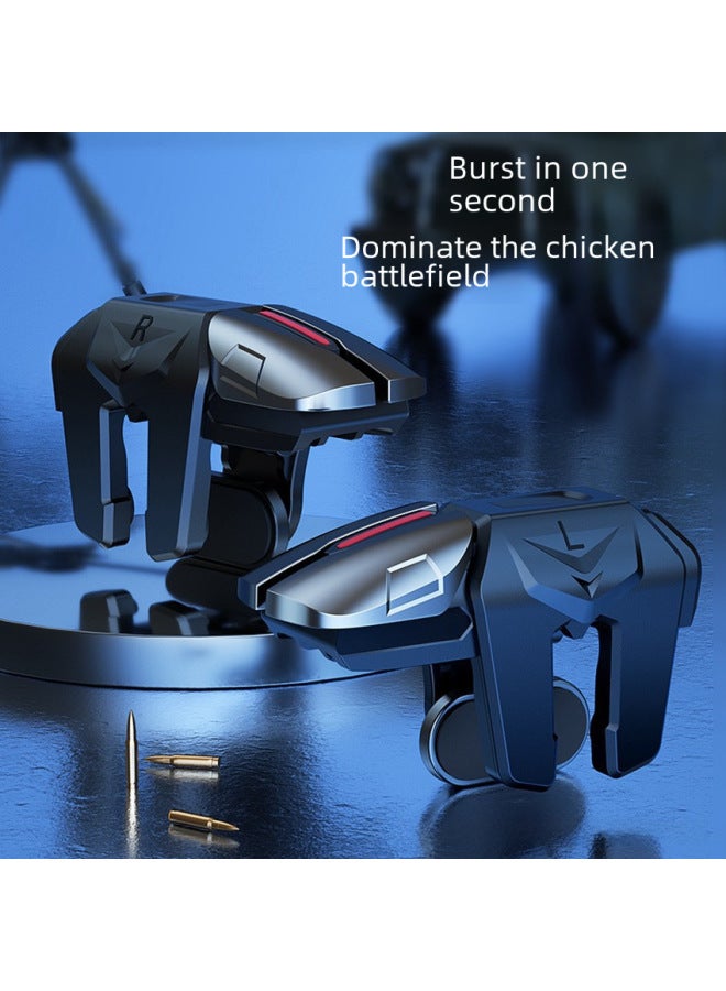 G21 Six-finger Linkage Mobile Game Controller Physical Mechanical Key Aid on Direct Sale For Pubg Game-Product Color:G21 Six-finger Linkage Alloy Black - Image 3