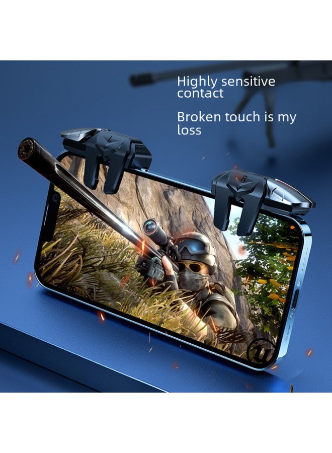 G21 Six-finger Linkage Mobile Game Controller Physical Mechanical Key Aid on Direct Sale For Pubg Game-Product Color:G21 Six-finger Linkage Alloy Black - Image 5