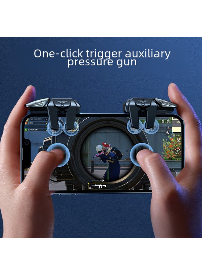 G21 Six-finger Linkage Mobile Game Controller Physical Mechanical Key Aid on Direct Sale For Pubg Game-Product Color:G21 Six-finger Linkage Alloy Black - Image 4