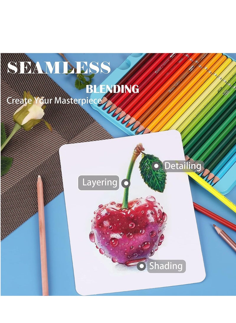 SYOSI Premium Colored Pencils Set of 72 Colors, Artists Soft Core with Vibrant Color, Include 7 Metallic Color Pencils, Ideal for Drawing Sketching Shading, Coloring Adults Beginners kids - Image 5