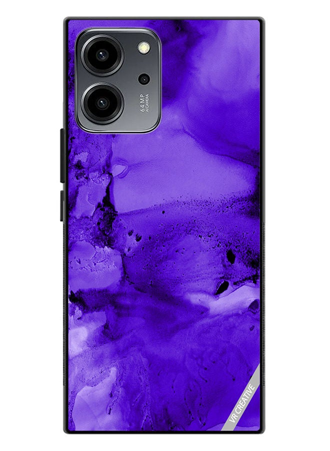 VR CREATIVE Protective Case Cover For Honor 80 SE Violet Alcohol Ink Wash Texture On White Paper Design Multicolour - Image 1