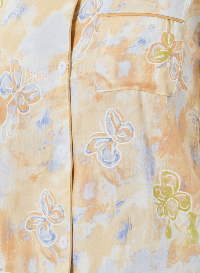 ستايلي مجموعة من بيجاما وقميص بطبعة فراشات وأكمام طويلة - Image 4