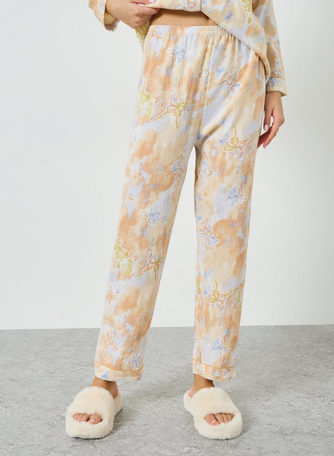 ستايلي مجموعة من بيجاما وقميص بطبعة فراشات وأكمام طويلة - Image 5