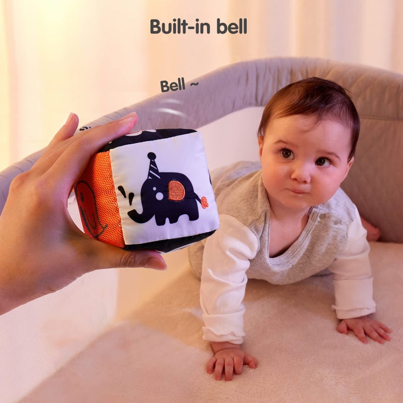 TUMAMA High Contrast Shapes Sets Baby Toys, Black and White Stroller Toy for Car Seat Baby Plush Rattles Rings Hanging Toy for 0 3 6 9 to 12 Months, Newborn,Toddlers,Infants (4 Packs) - Image 5