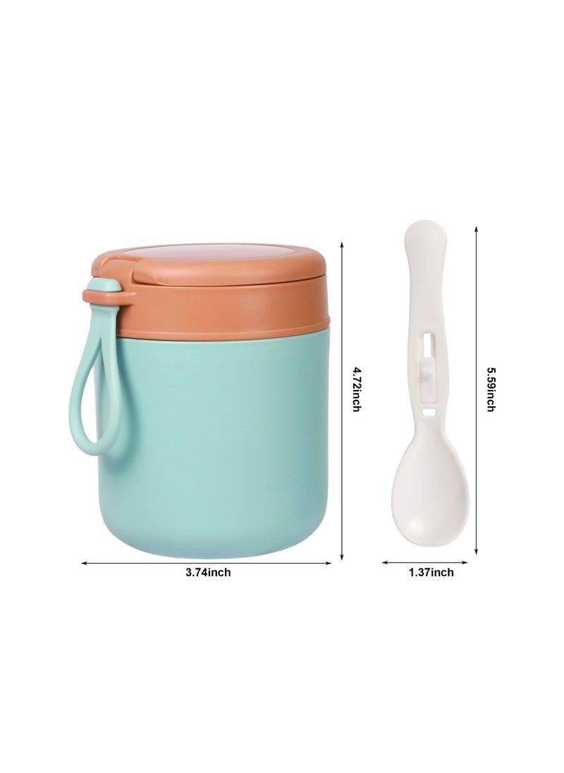 Y&D - Insulated Food Container for Kids Adult Stainless Steel Vacuum Jar with Folding Spoon Leak Proof Thermo Portable Bowl - Image 1