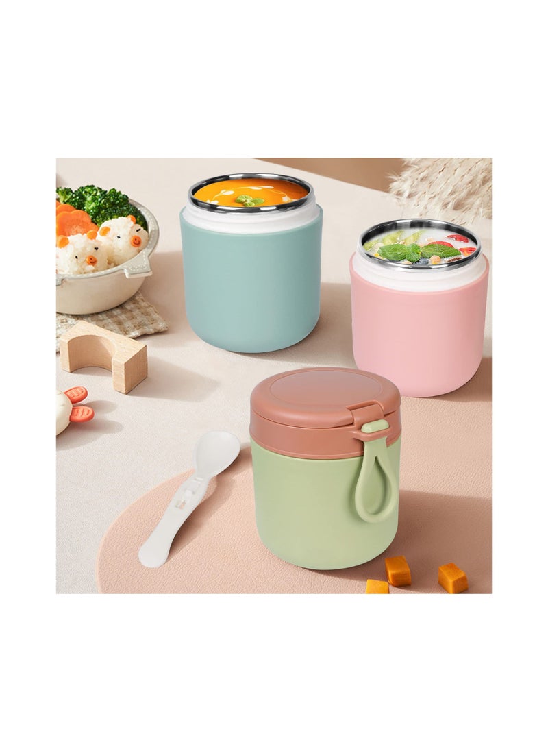 Y&D - Insulated Food Container for Kids Adult Stainless Steel Vacuum Jar with Folding Spoon Leak Proof Thermo Portable Bowl - Image 1
