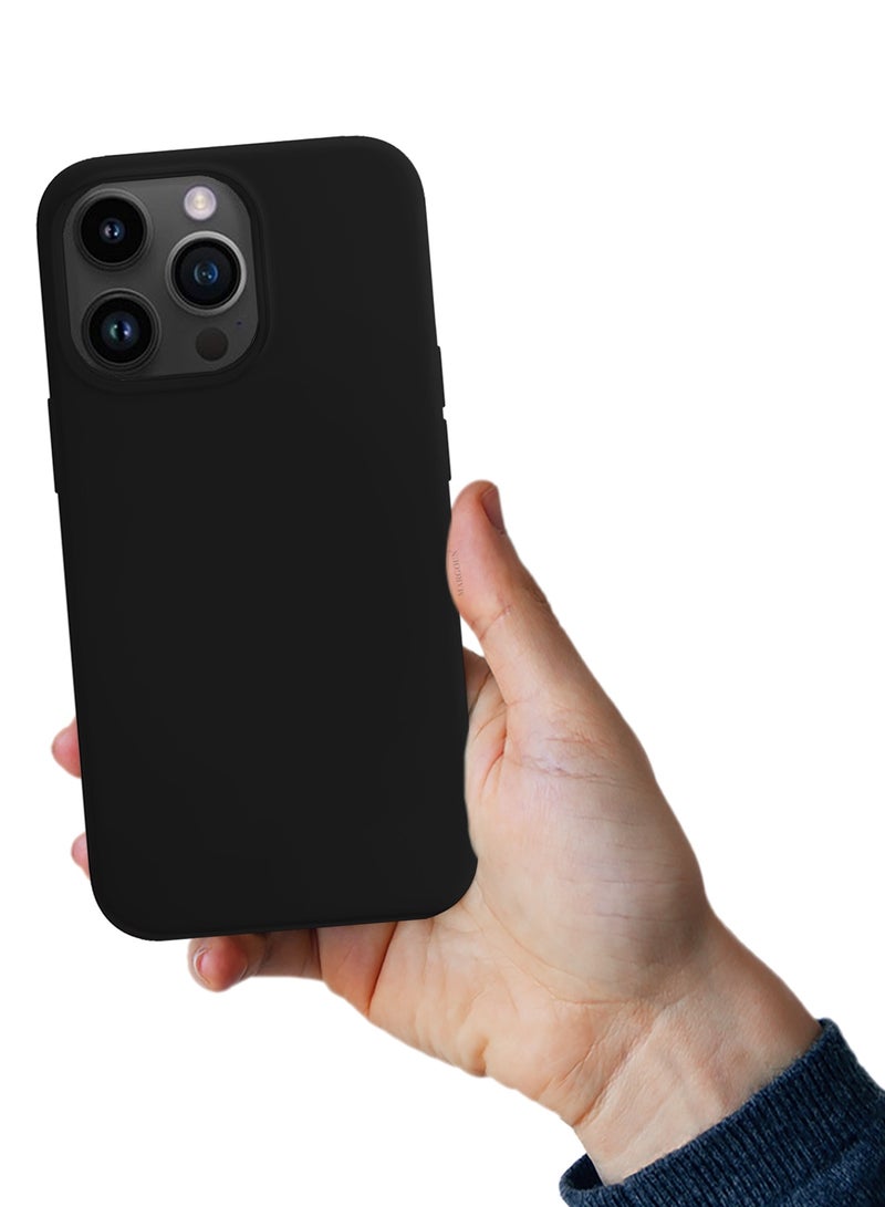 CATANES غطاء واقي ناعم من السيليكون لهاتف آيفون 14 برو - أسود - Image 3