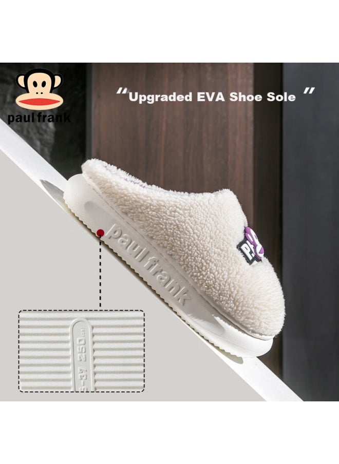 Paulfrank Big-mouth Monkey Cotton Slippers For Men, Autumn And Winter Home Use, Fleece-lined Thick-soled Warm Cotton Shoes For Women, Sh102 Black 280