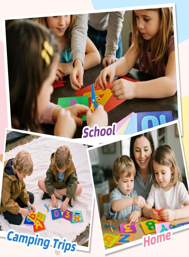 Flamax Scissor Skills Activity Book Craft Scissors Set Includes Safety Scissor & 40 Colored Cardstock Paper Templates, Safety Scissors for Kids Ages 2-4, Colored Cardstock Paper - Image 3