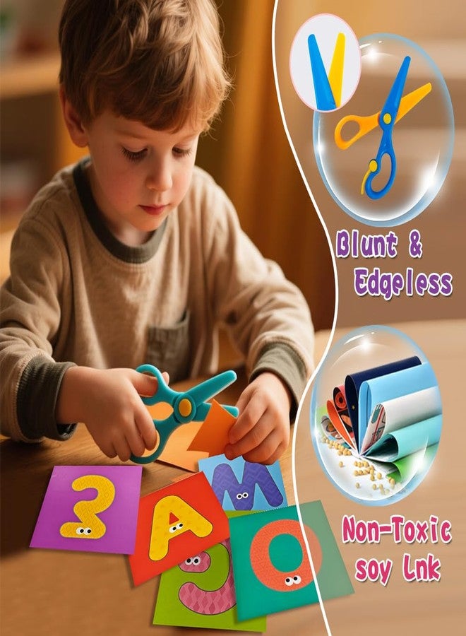 Flamax Scissor Skills Activity Book Craft Scissors Set Includes Safety Scissor & 40 Colored Cardstock Paper Templates, Safety Scissors for Kids Ages 2-4, Colored Cardstock Paper - Image 5