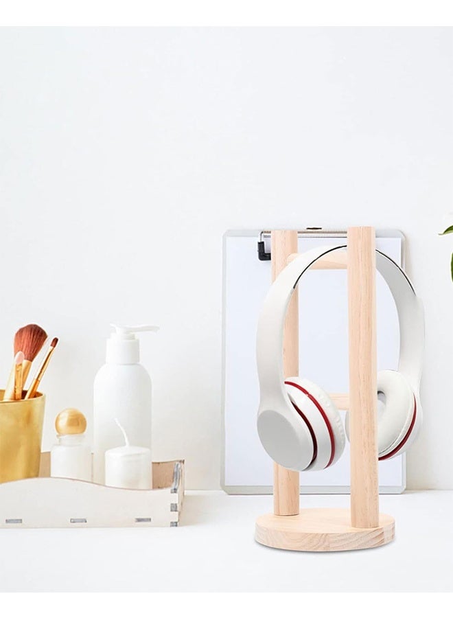 Headphone Stand Pine Headphone Stand Gaming Headset Stand with Solid Base Suitable for All Size Headphones Wood Color - Image 5